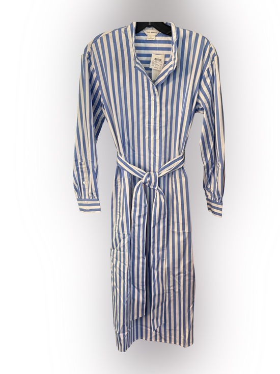 Club Monaco Dresses & Skirts - Club Monaco Women’s Blue & White Stripe Midi Dress Belt, Slits Sz S/P